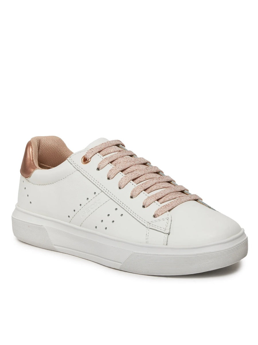 Geox pantofi fete sport cu fermoar si siret 28-35 Nettuno White/Light Rose Imagine principală a produsului