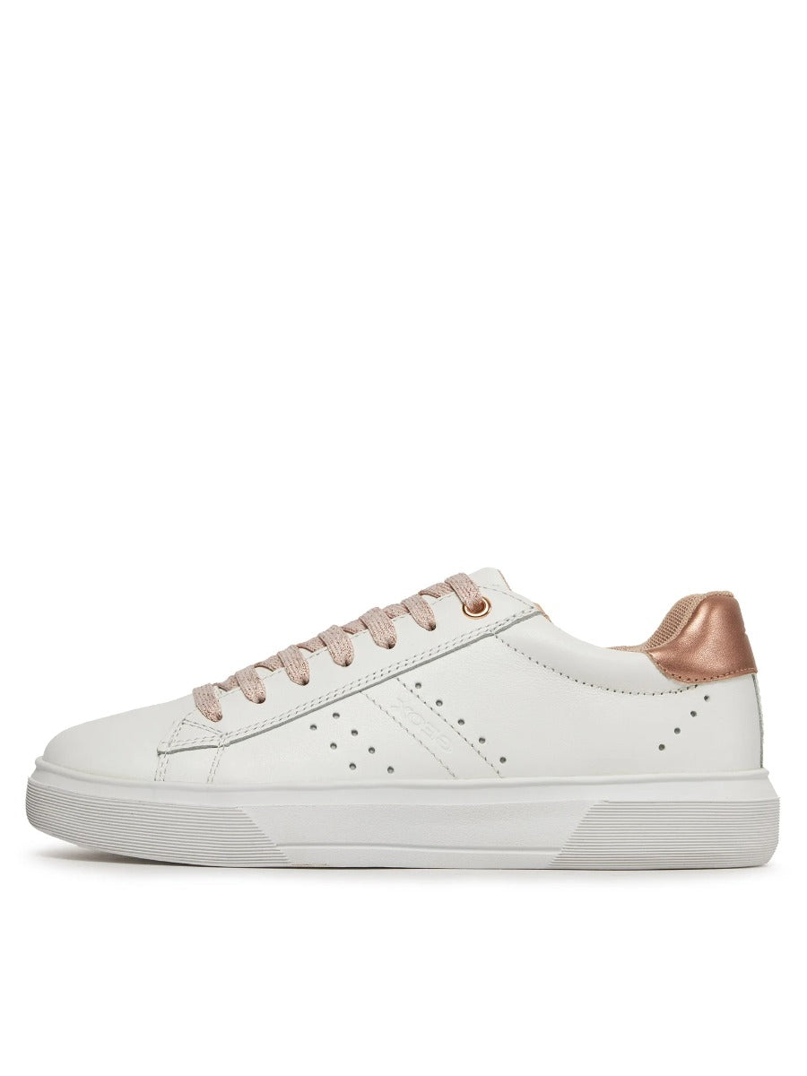 Geox pantofi fete sport cu fermoar si siret 28-35 Nettuno White/Light Rose