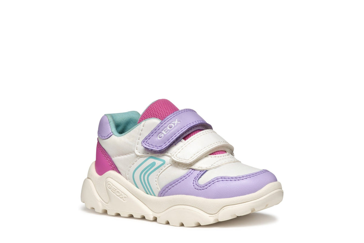 Geox pantofi fete sport cu scai 24-27 Pink/White/Purple