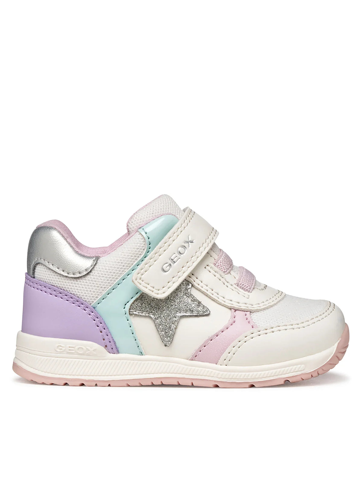 Geox pantofi fete sport First Step Rishon 18-26 Off White/Lilac