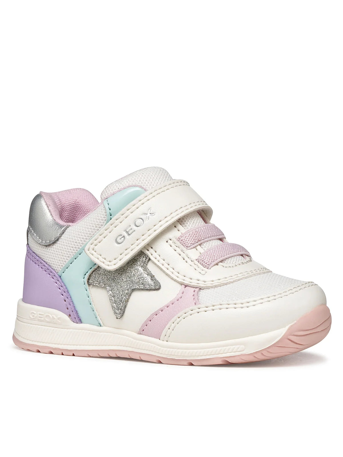 Geox pantofi fete sport First Step Rishon 18-26 Off White/Lilac