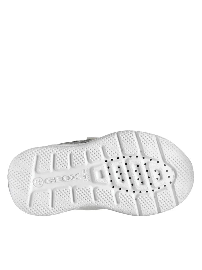 Geox pantofi fete sport Spintye 24-27 White/Silver cu inimioara