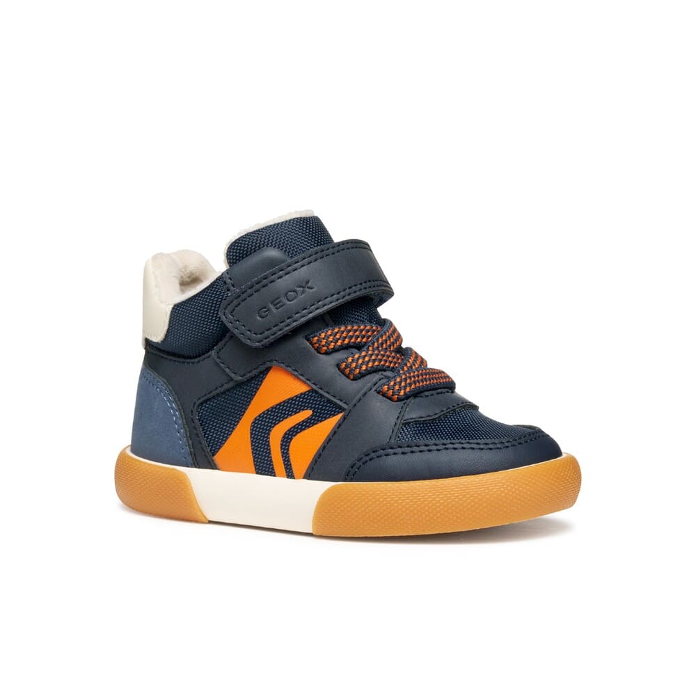 Geox pantofi baieti imblaniti Gisli 18-23 Navy/Dark Orange Imagine secundară a produsului