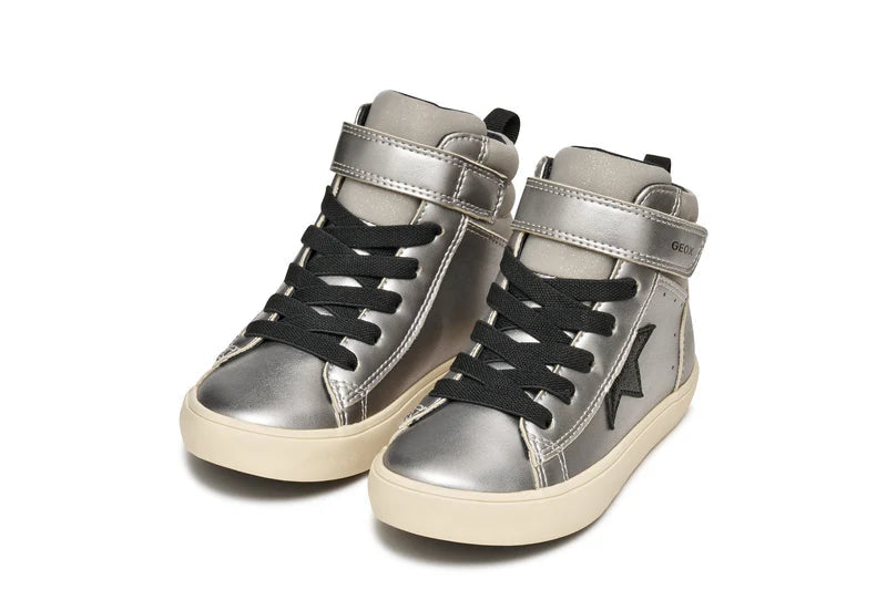 Geox pantofi sport fete Gisli 28-35 Dark Silver/Black