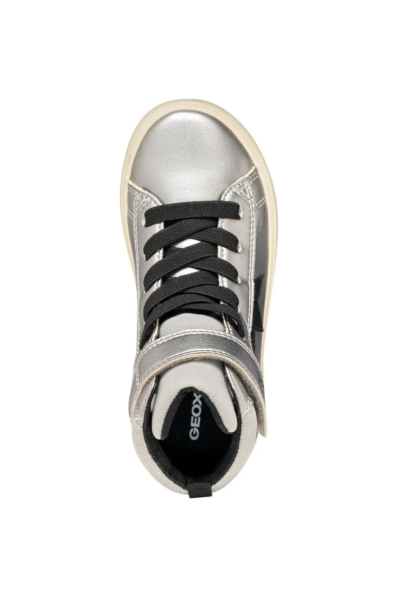 Geox pantofi sport fete Gisli 28-35 Dark Silver/Black