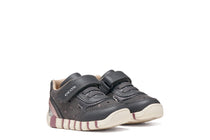 Geox Respira pantofi fete Iupidoo 18-26 Dark Grey/Silver
