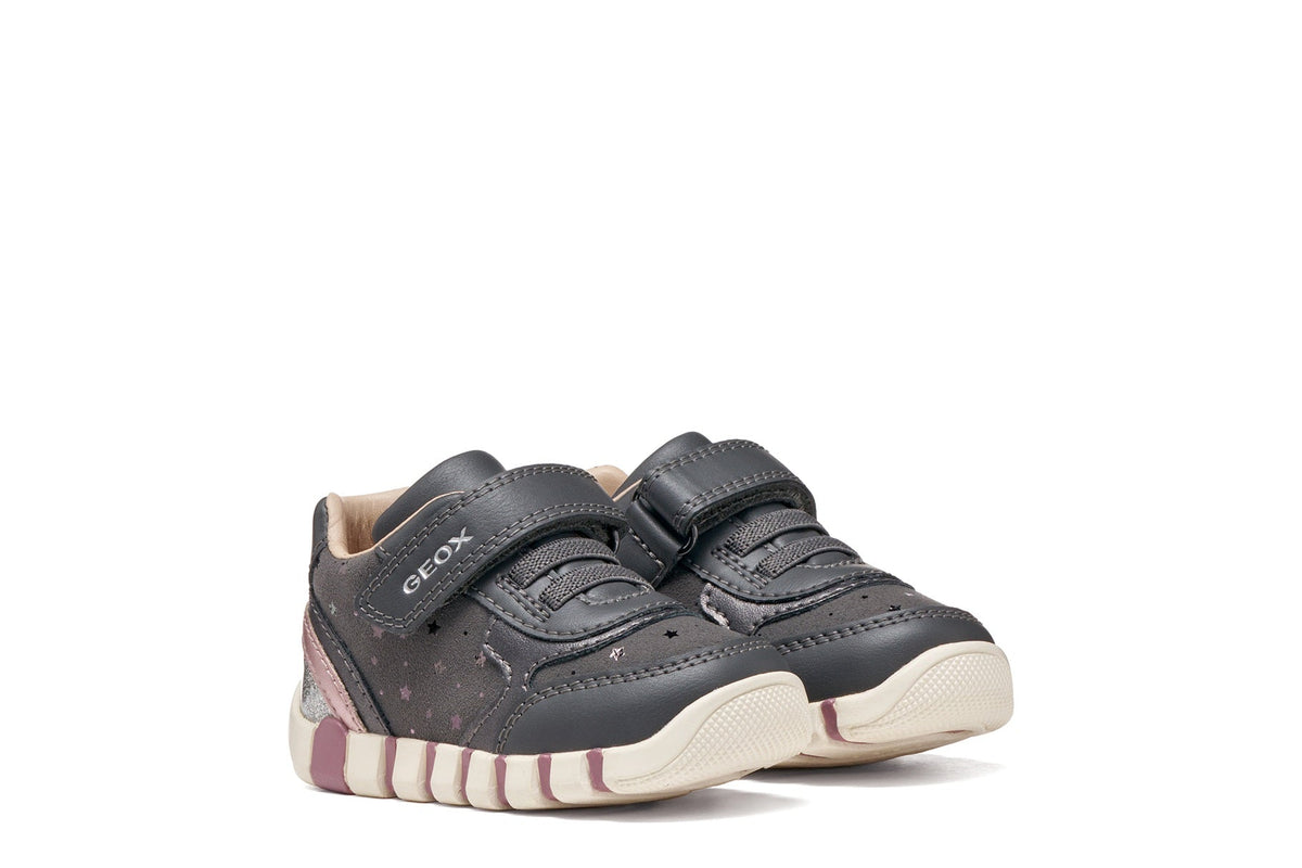 Geox Respira pantofi fete Iupidoo 18-26 Dark Grey/Silver