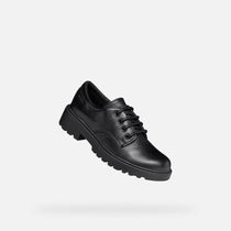 Geox Respira pantofi fete pentru scoala cu siret Casey 31-36 Black
