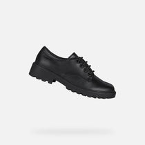 Geox Respira pantofi fete pentru scoala cu siret Casey 31-36 Black