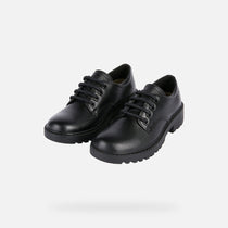 Geox Respira pantofi fete pentru scoala cu siret Casey 31-36 Black