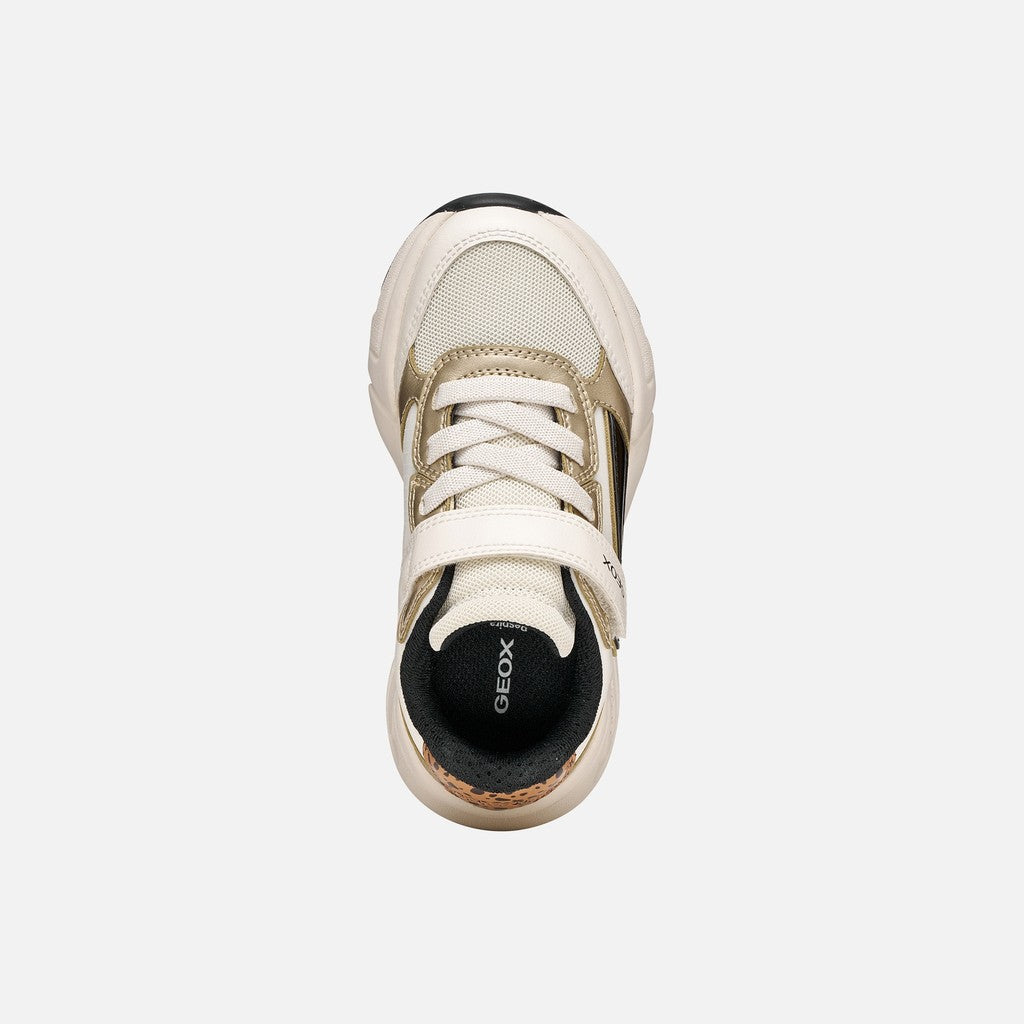 Geox Respira pantofi fete sport Loftus 24-39 Light ivory/Platinum