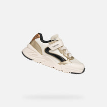 Geox Respira pantofi fete sport Loftus 24-39 Light ivory/Platinum