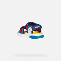 Geox sandale baieti cu LED Ciberdron 26-34 Superman Light blue/Red