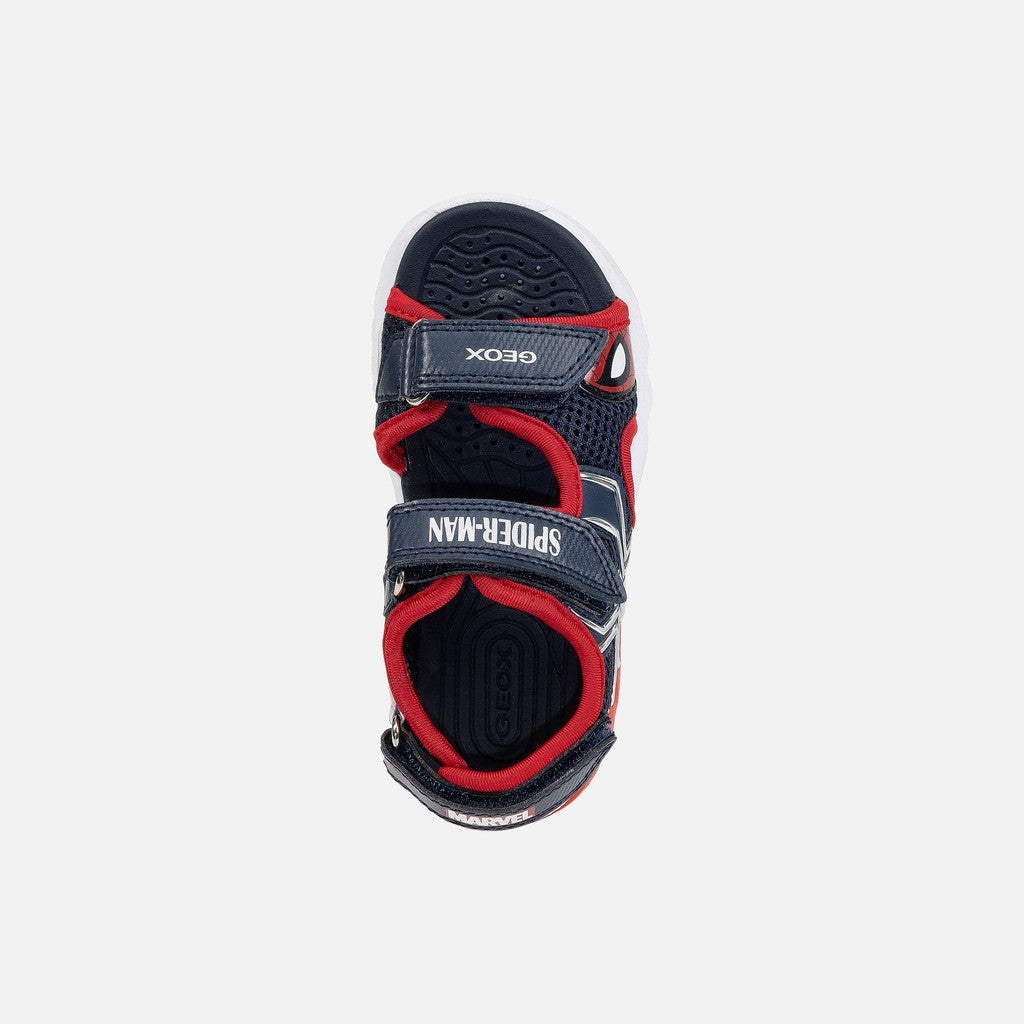 Geox sandale baieti cu LED Ciberdron 26-34 Spider-Man Navy/Red