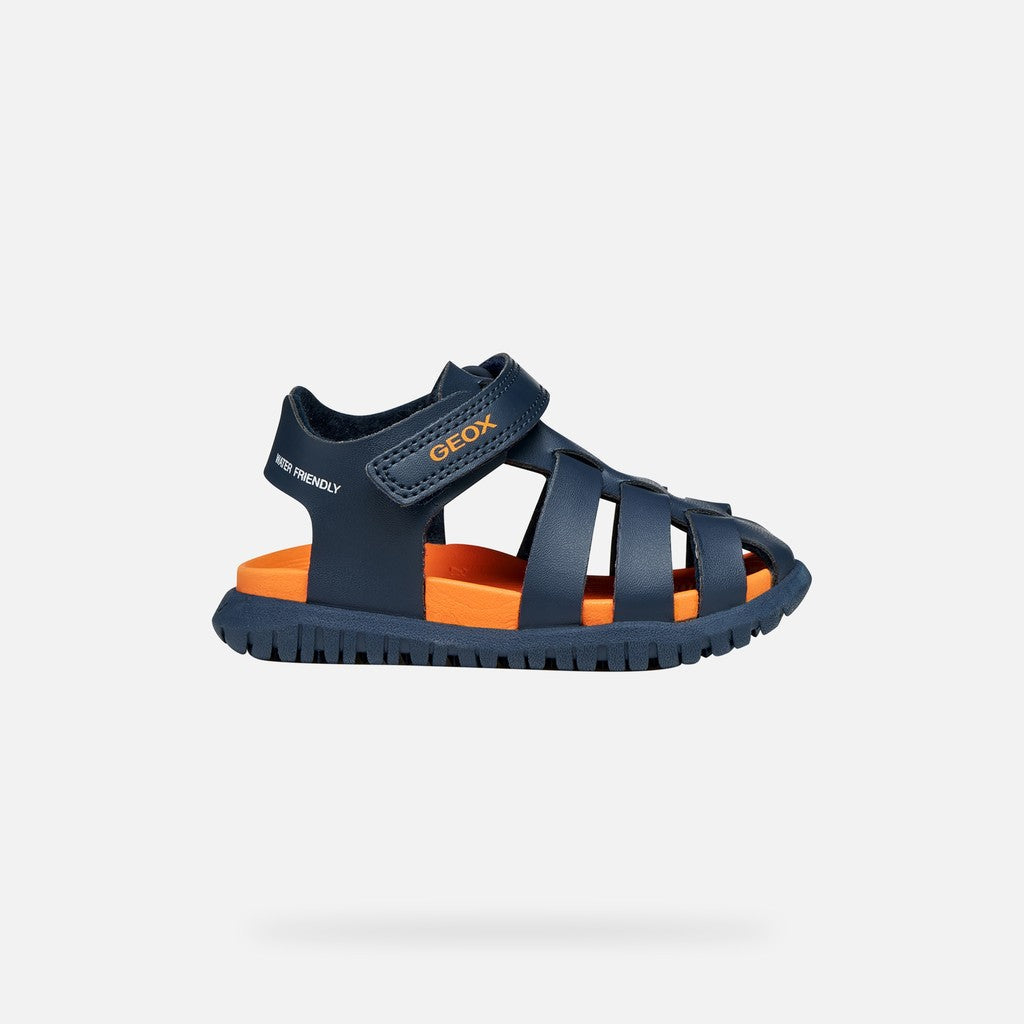 Geox sandale baieti Fusbetto Baby Quick Dry Water-resistant 20-27 Navy/Orange Imagine secundară a produsului
