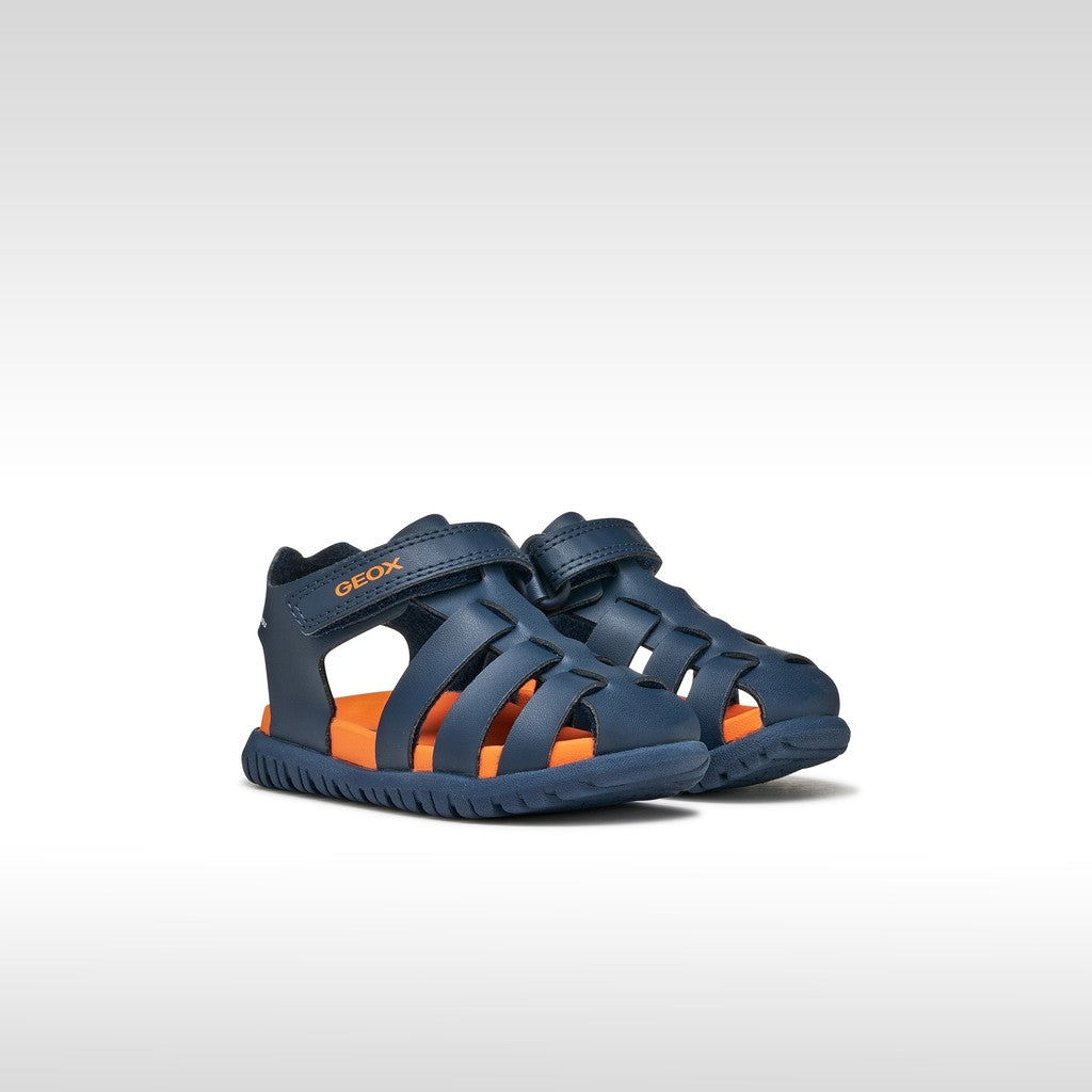 Geox sandale baieti Fusbetto Baby Quick Dry Water-resistant 20-27 Navy/Orange