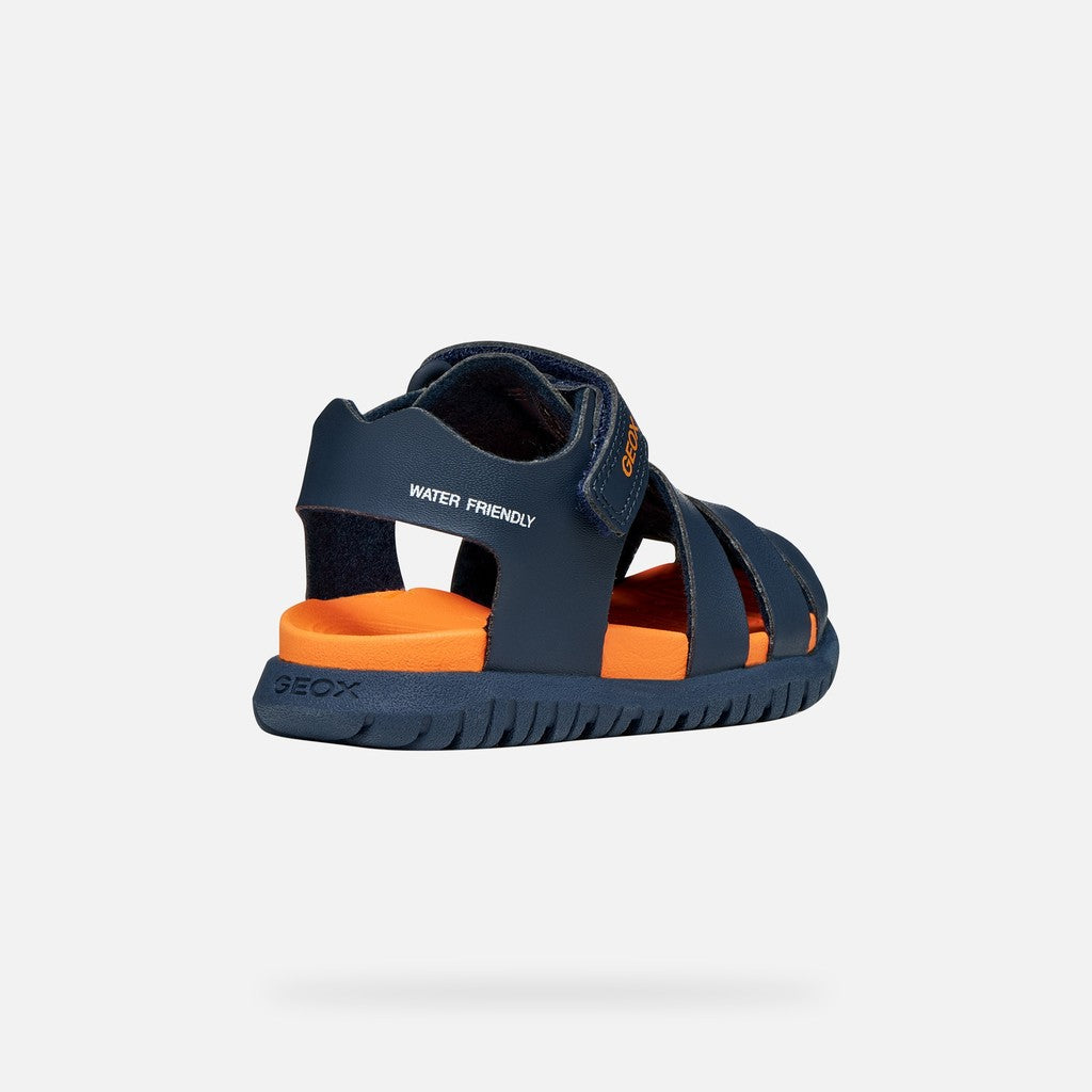 Geox sandale baieti Fusbetto Baby Quick Dry Water-resistant 20-27 Navy/Orange