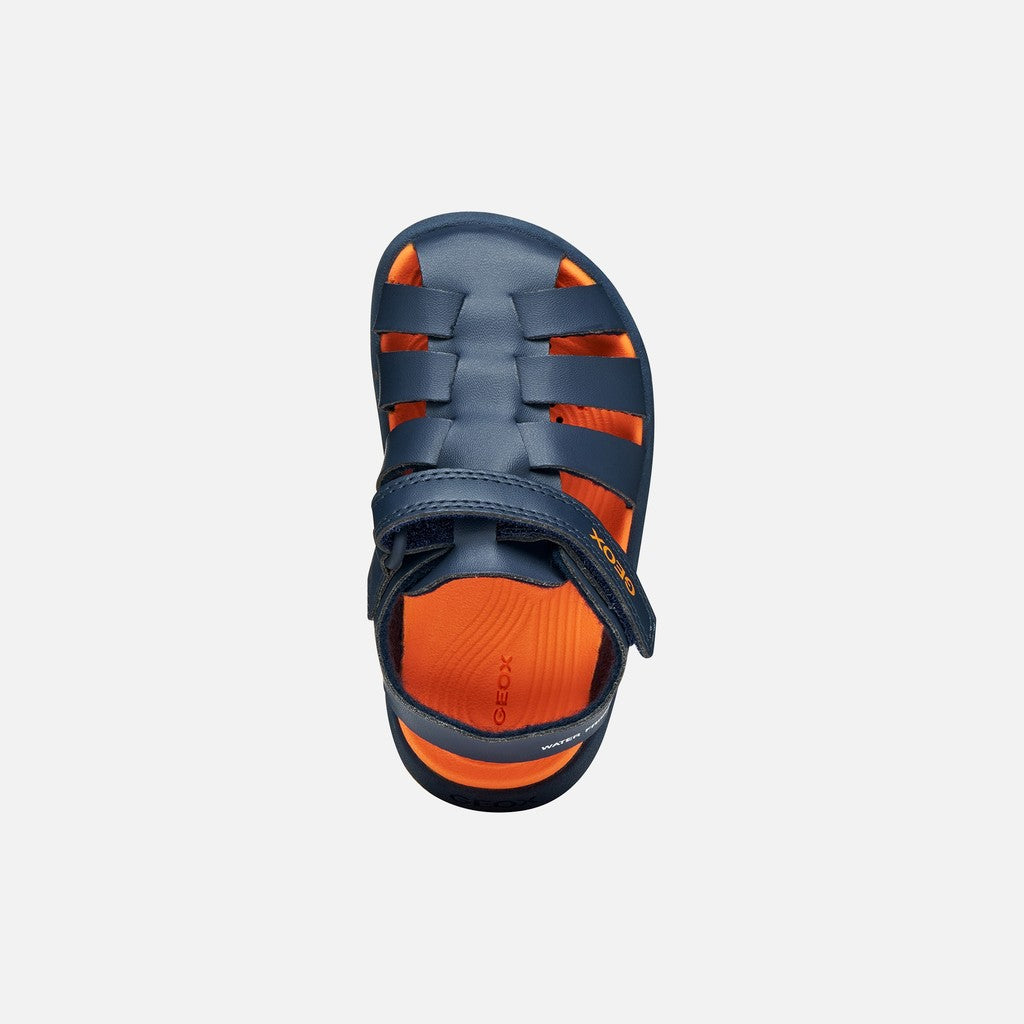 Geox sandale baieti Fusbetto Baby Quick Dry Water-resistant 20-27 Navy/Orange