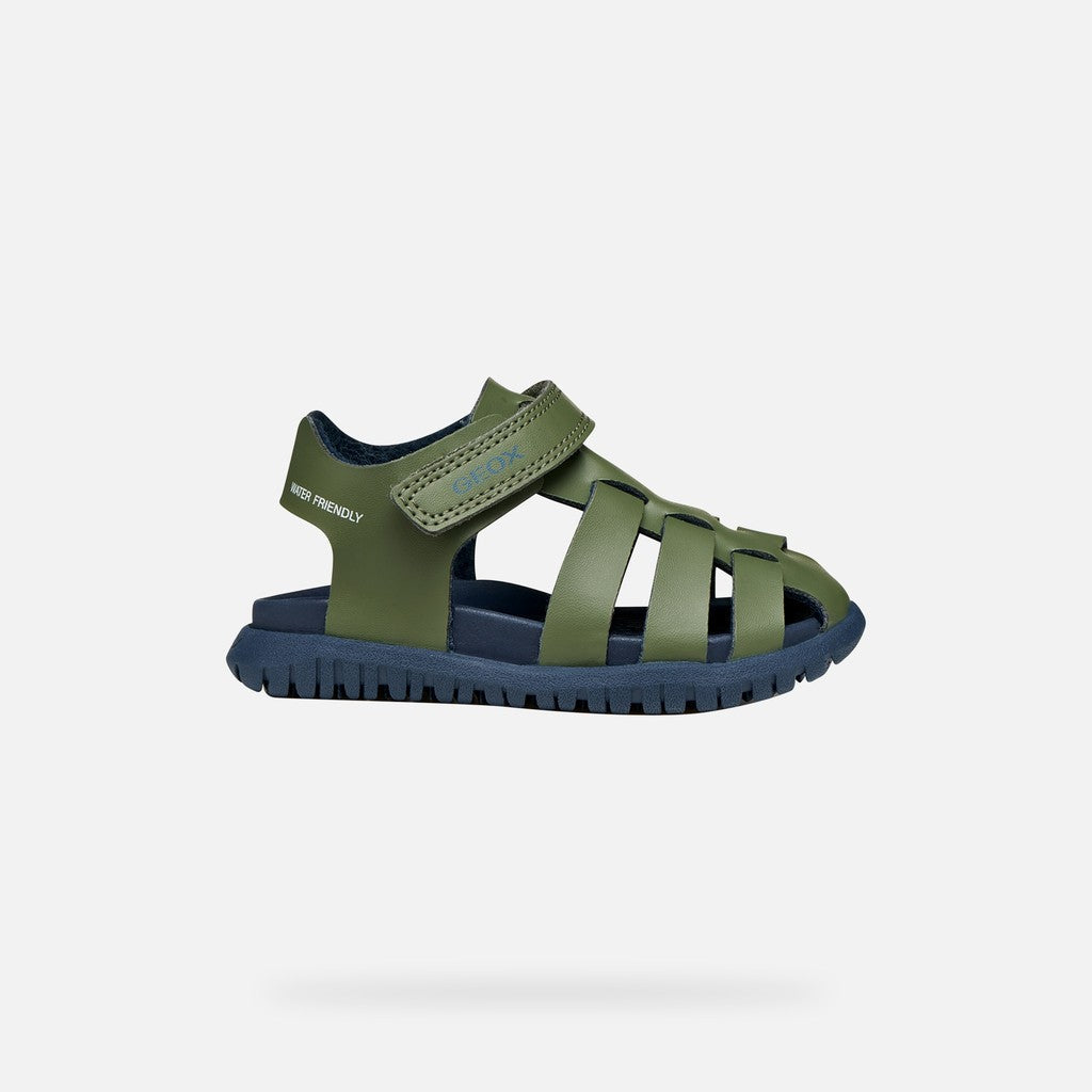 Geox sandale baieti Fusbetto Baby Quick Dry Water-resistant 20-27 Sage/Navy Imagine secundară a produsului