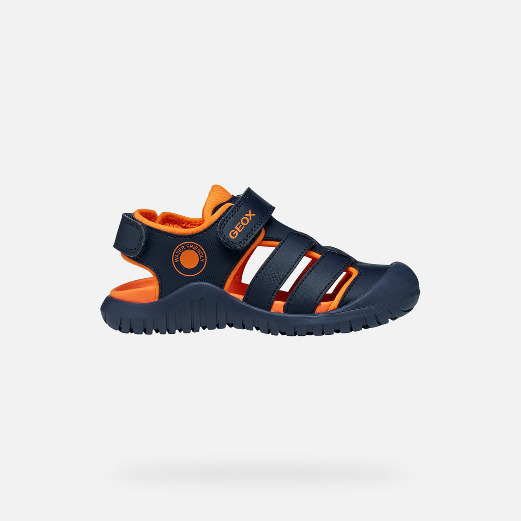 Geox sandale baieti Fusbetto Pro Junior Quick Dry Water-resistant 26-34 Navy/Orange