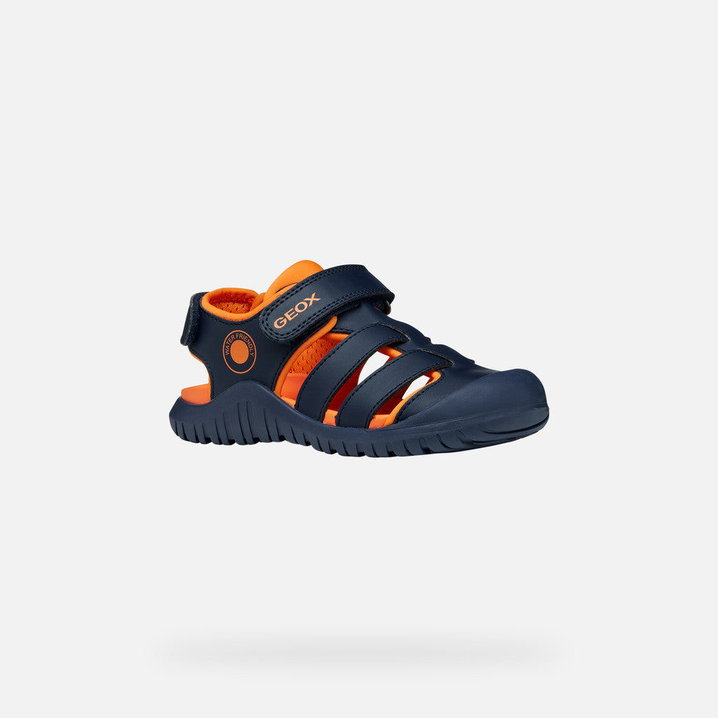 Geox sandale baieti Fusbetto Pro Junior Quick Dry Water-resistant 26-34 Navy/Orange Imagine principală a produsului