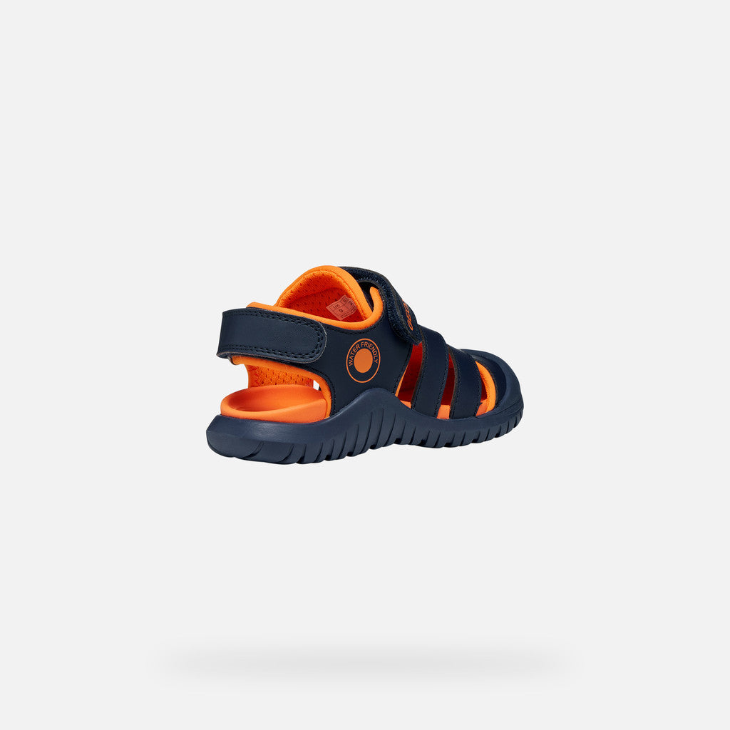 Geox sandale baieti Fusbetto Pro Junior Quick Dry Water-resistant 26-34 Navy/Orange