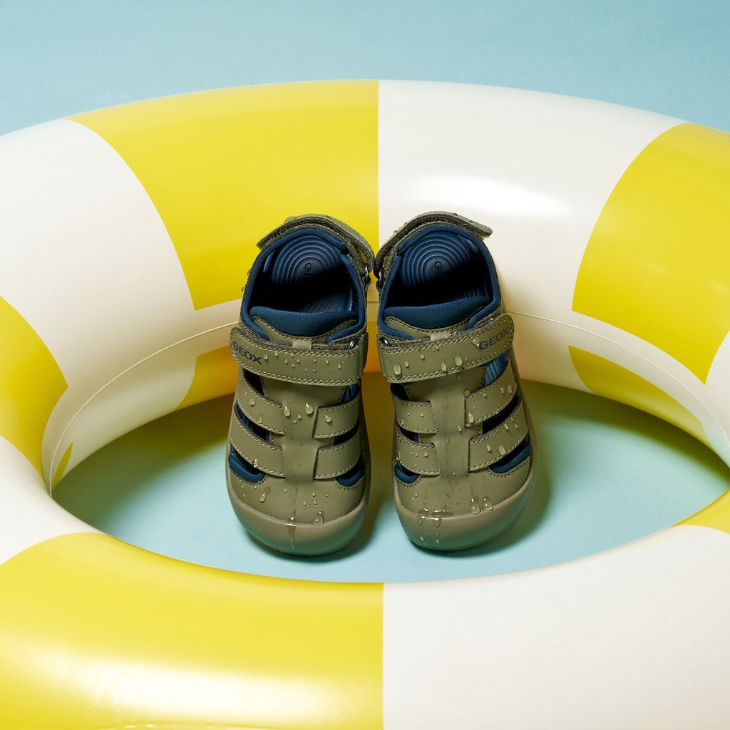 Geox sandale baieti Fusbetto Pro Junior Quick Dry Water-resistant 26-34 Sage/Navy