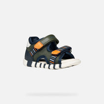Geox sandale baieti Iupidoo Baby cu varf deschis 18-26 Dark green/Orange