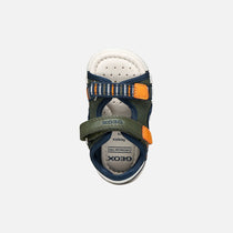 Geox sandale baieti Iupidoo Baby cu varf deschis 18-26 Dark green/Orange