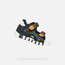 Geox sandale baieti Iupidoo Baby cu varf deschis 18-26 Dark green/Orange