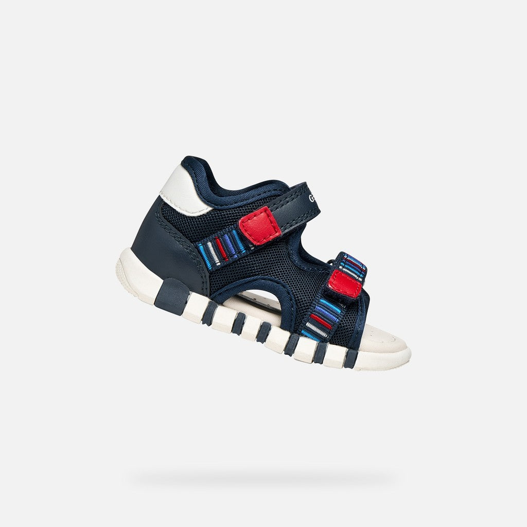 Geox sandale baieti Iupidoo Baby cu varf deschis 18-26 Navy/Red