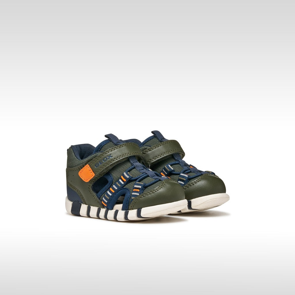 Geox sandale baieti Iupidoo Baby 18-26 Dark green/Orange Imagine secundară a produsului