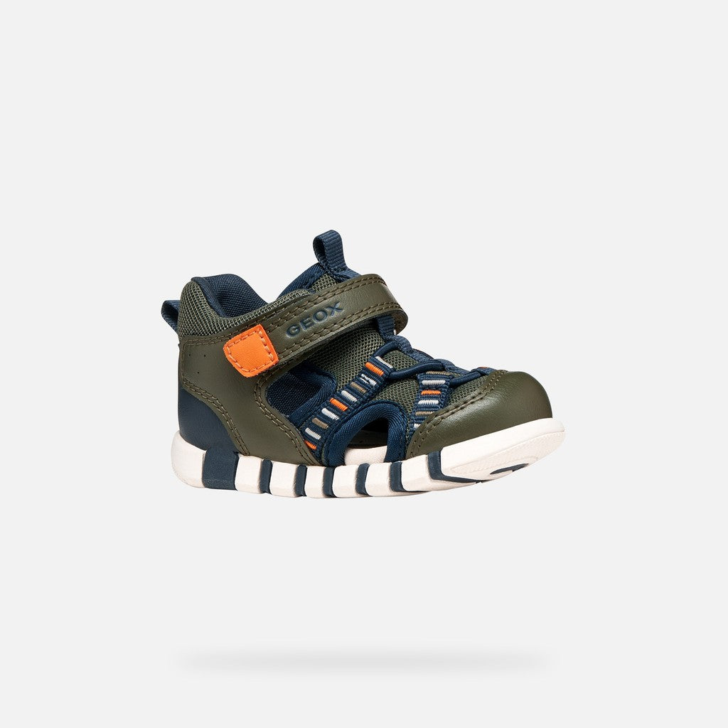Geox sandale baieti Iupidoo Baby 18-26 Dark green/Orange Imagine principală a produsului