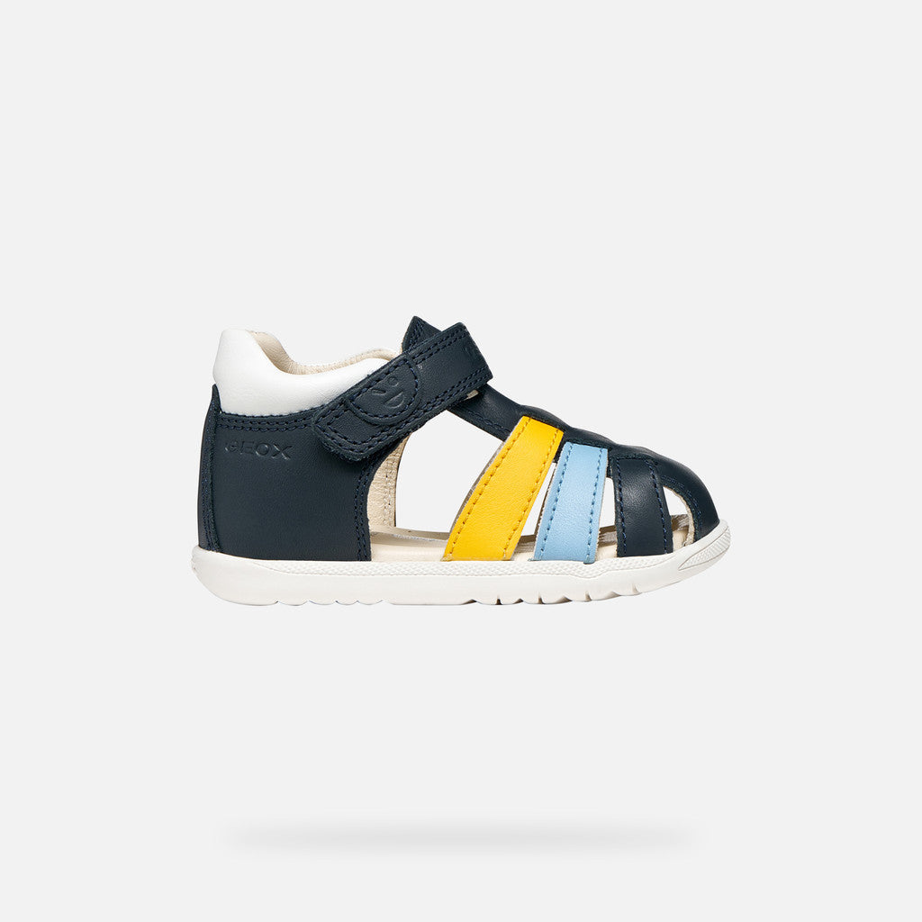 Geox sandale baieti Primii Pasi 18-26 Macchia Navy/Dark Yellow