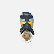 Geox sandale baieti Primii Pasi 18-26 Macchia Navy/Dark Yellow
