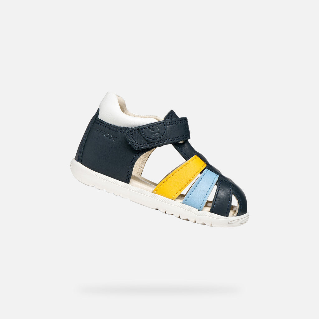 Geox sandale baieti Primii Pasi 18-26 Macchia Navy/Dark Yellow