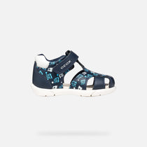 Geox sandale baieti Zapito Baby 18-26 Dark Navy/White cu tren