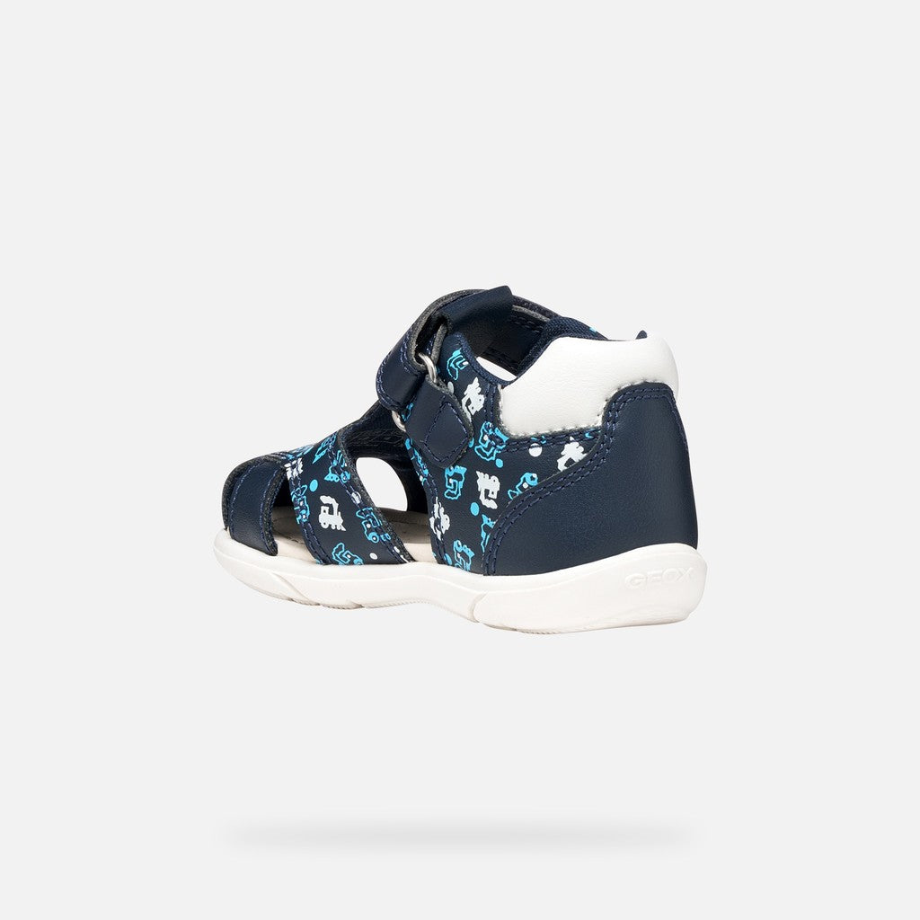 Geox sandale baieti Zapito Baby 18-26 Dark Navy/White cu tren