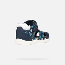 Geox sandale baieti Zapito Baby 18-26 Dark Navy/White cu tren