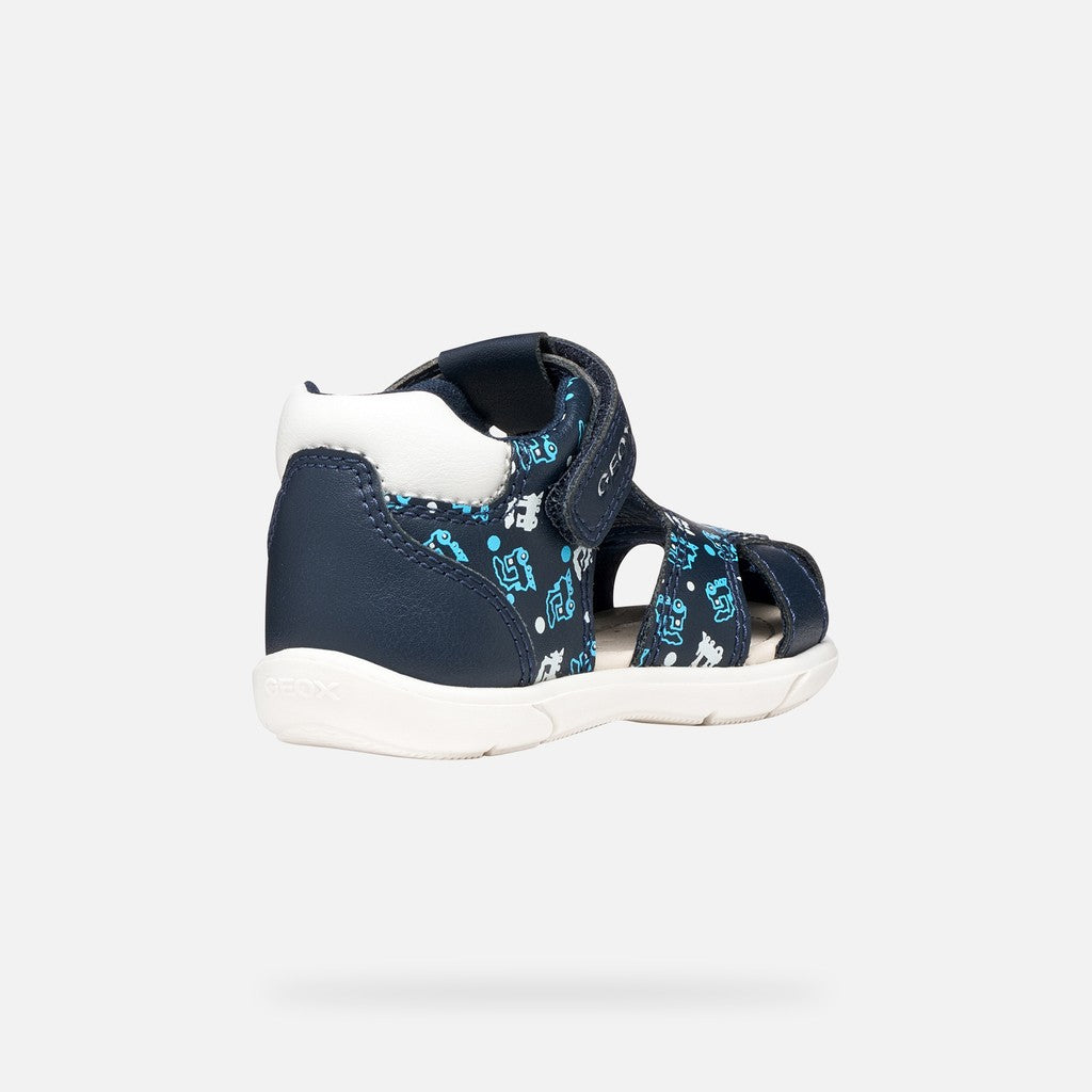 Geox sandale baieti Zapito Baby 18-26 Dark Navy/White cu tren