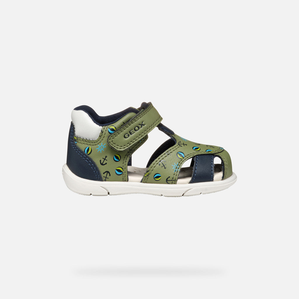 Geox sandale baieti Zapito Baby 18-26 Pistachio/Navy cu ancora