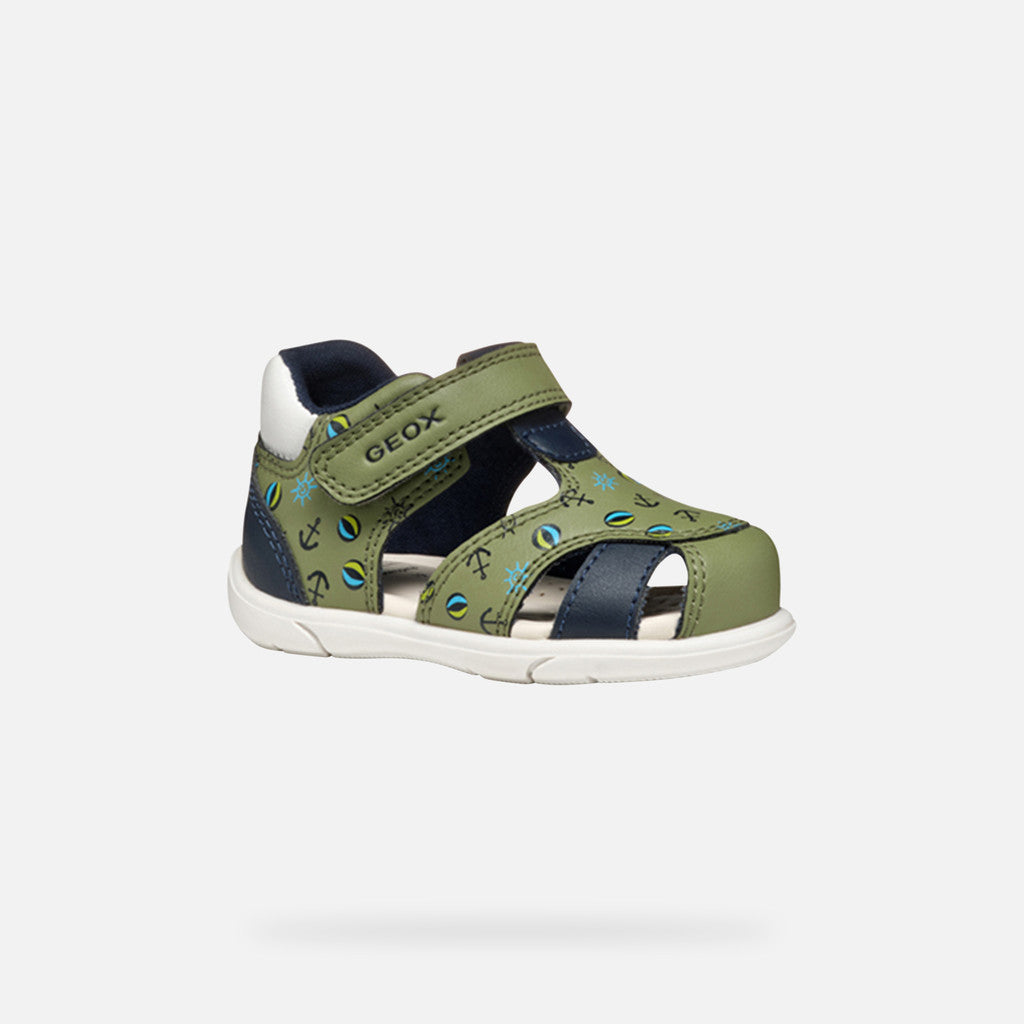 Geox sandale baieti Zapito Baby 18-26 Pistachio/Navy cu ancora