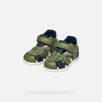 Geox sandale baieti Zapito Baby 18-26 Pistachio/Navy cu ancora