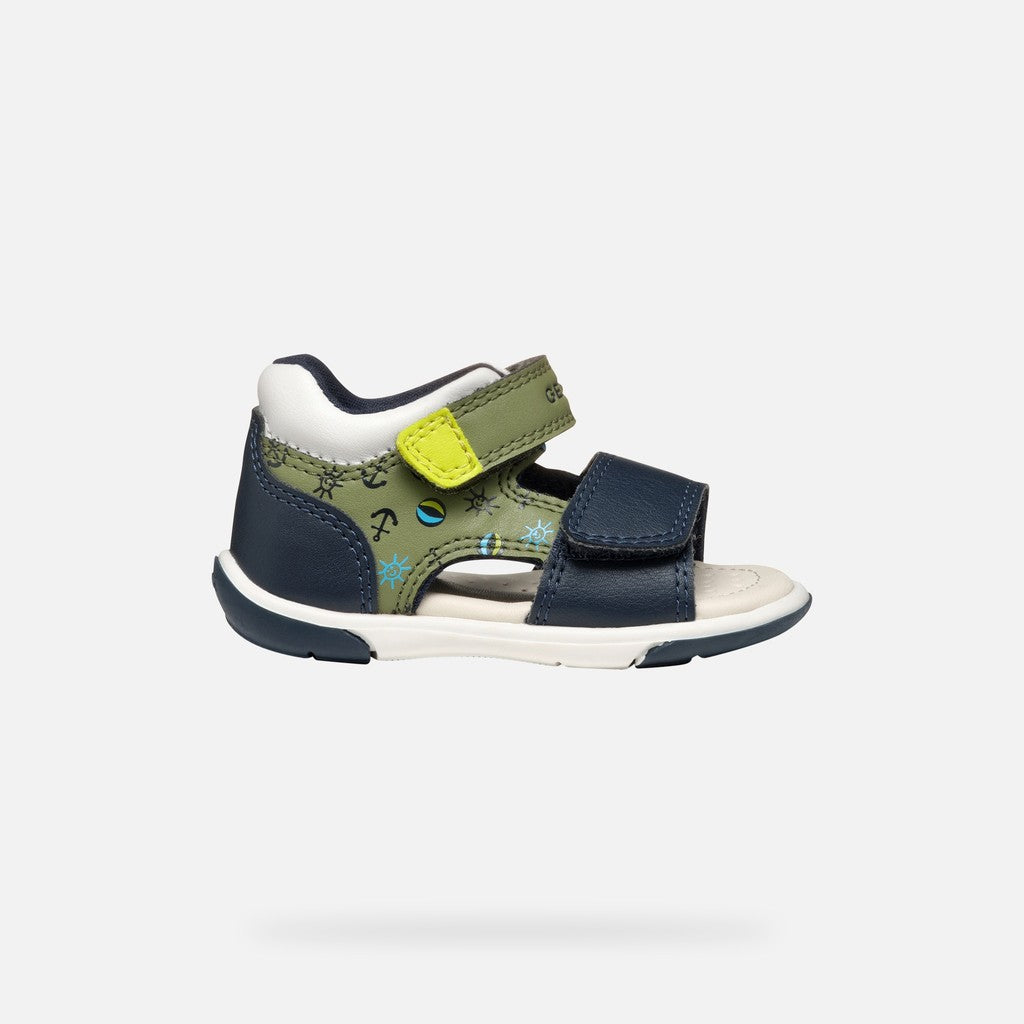 Geox sandale baieti Zapito Baby cu varf deschis 18-26 Pistachio/Navy cu ancora Imagine secundară a produsului