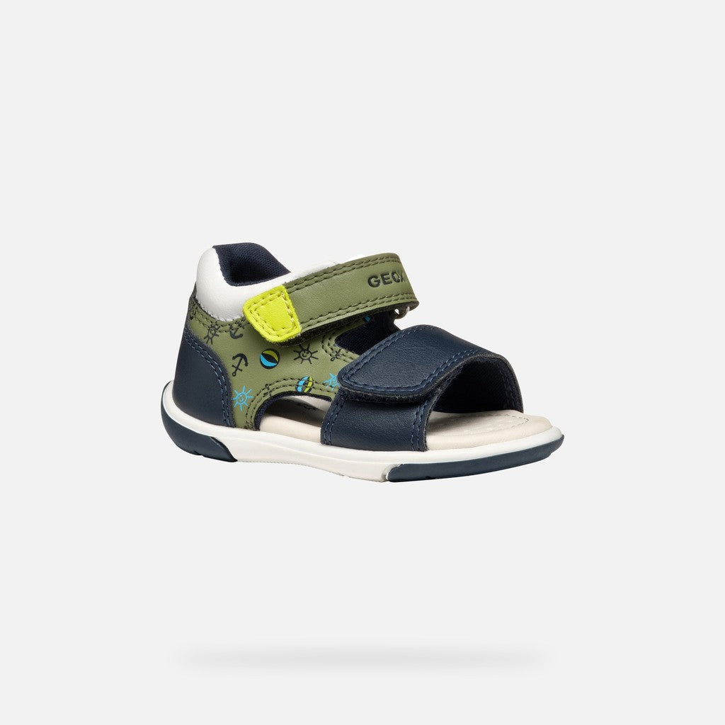Geox sandale baieti Zapito Baby cu varf deschis 18-26 Pistachio/Navy cu ancora Imagine principală a produsului