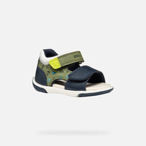 Geox sandale baieti Zapito Baby cu varf deschis 18-26 Pistachio/Navy cu ancora