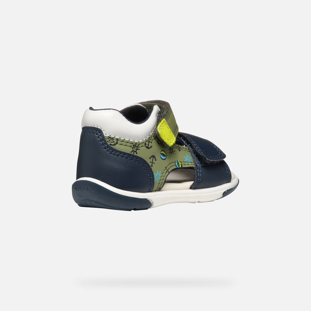 Geox sandale baieti Zapito Baby cu varf deschis 18-26 Pistachio/Navy cu ancora