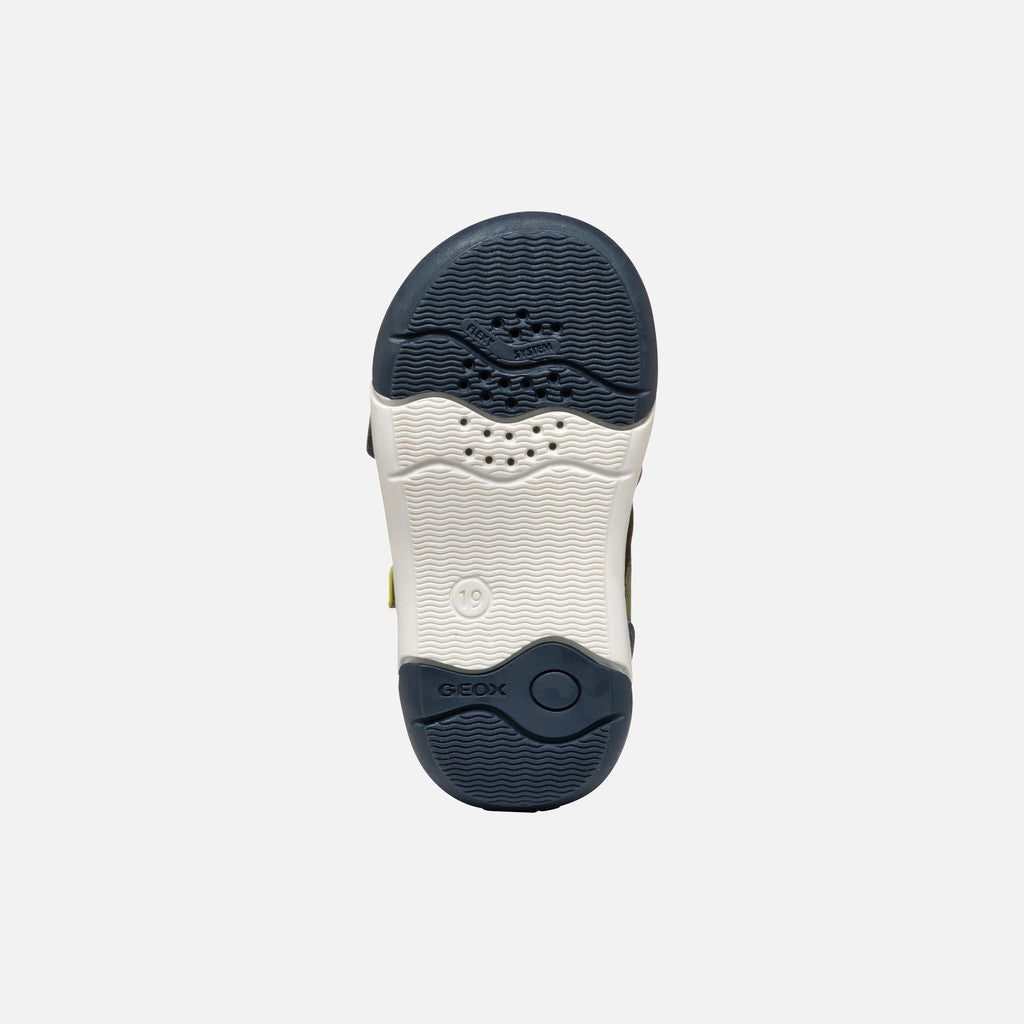 Geox sandale baieti Zapito Baby cu varf deschis 18-26 Pistachio/Navy cu ancora