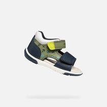 Geox sandale baieti Zapito Baby cu varf deschis 18-26 Pistachio/Navy cu ancora
