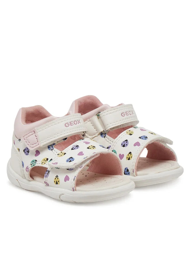 Geox sandale fete 18-26 Zapito White/Multicolor cu mamarute